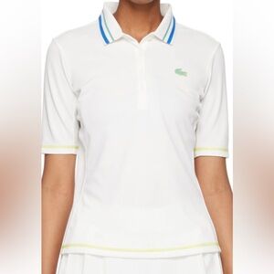 Lacoste Sport Women’s UV protect stripe collar Slim Fit tennis polo Size 42